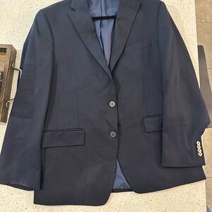 Michael Kors Men’s Blazer Navy Size 40R 2 Button Inside Liner White Polka Dots